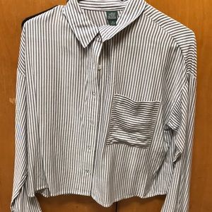 NWOT cropped button up